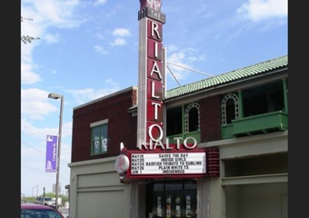 Rialto Theater in Tucson, old-fashioned sign out front with current shows listed in box letters on the sign, Ticketnetwork Arizona show tickets, concert tickets Tucson, AZ